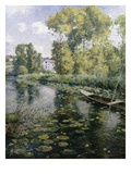 Fishing in a River in France reproduction procédé giclée par Frederick Charles Vipont Ede