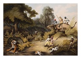 Shooters Coming By Surprise Upon a Tiger Reproduction procédé giclée par Captain Thomas and Samuel Williamson and Howitt