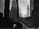 Trolley Car Beneath a Bridge Fotografie-Druck von Brett Weston