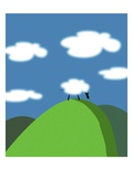 Sheep and Clouds Giclee Print by David Nicholls