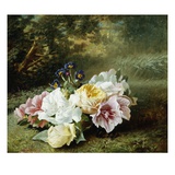 Still Life with Roses Giclee Print by C.f. Hurten