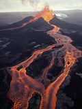 Puu Oo Crater Erupting Photographic Print by Jim Sugar