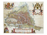 Gandavum, Map of Ghent Giclee-trykk av Jan Blaeu Gandavum, Map of Ghent Giclee-trykk av Jan Blaeu