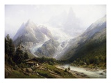 A View of Chamonix and Mont Blanc Giclee Print by Joseph Jansen