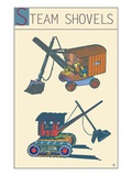 Steam Shovels Giclee Print by Steve Collier