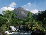Tabacon Hot Springs and Volcan Arenal Photographic Print by Kevin Schafer