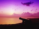 Lone Brimstone Hill Fortress Cannon at Sunset Photographic Print by Bob Krist