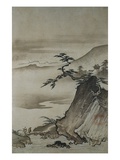 View of Mountains and a Bridge from Eight Views of the Xiao and Xiang Rivers Reproduction procédé giclée par Shokei 