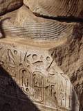 Detail of Heiroglyphics on a Colossi of Ramesses II at Sohag Fotografie-Druck von S. Vannini