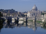 Tiber River and St. Peter's Basilica Photographic Print by John & Lisa Merrill