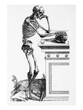 Print of a Skeleton Contemplating a Skull Giclee Print by Bettmann 