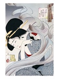 19th Century Japanese Print of a Woman with a Fan Giclee Print by Stefano Bianchetti