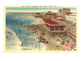 Boardwalk and Beach, Ocean City, New Jersey Poster