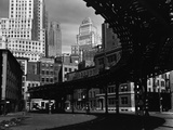 Elevated Rail Curving Beneath Manhattan Buildings Photographic Print by Brett Weston