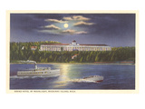 Moon over Grand Hotel, Mackinac Island, Michigan Poster