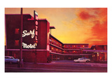 Surf Motel at Sunset, Retro Photo