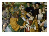 Detail of Fresco Painting of Frederick III's Betrothal to Eleonora of Portugal by Pinturicchio Giclee Print by S. Vannini