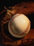 Baseball and a Pitcher's Mitt Photographic Print by Ed Eckstein