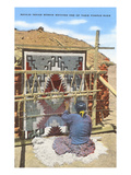 Navajo Woman Weaving Rug, New Mexico Posters