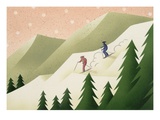 Downhill Skiing Giclee Print