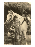 China Poblana en costume local et cheval, Mexique Poster