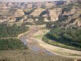 Badlands and Little Missouri River Fotografisk trykk av Tom Bean