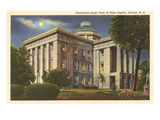 Moon over State Capitol, Raleigh, North Carolina Photo