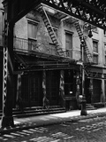 Elevated Train Track Shadows on a Cobblestone Street, Manhattan, 1944 Photographic Print by Brett Weston