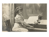 Girl at Piano Posters