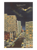 Moon over Tryon Street, Charlotte, North Carolina Photo