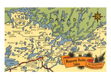 Map of Minnesota Border Lakes Posters