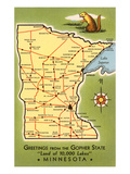 Map of Minnesota Posters