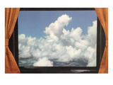 Clouds Framed by Curtains, Retro Posters