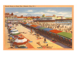 Beach Scene, Atlantic City, New Jersey Posters
