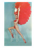 Showgirl with Red Feathers, Retro Poster