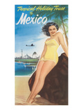 Travel Poster of Mexican Beach Kunstdrucke