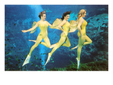 Three Green Mermaids, Retro Póster
