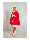 Lady in Santa Claus Cape Posters
