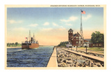 Steamer, Muskegon Harbor, Michigan Posters