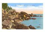 Rocks on North Shore, Lake Superior, Minnesota Print
