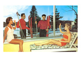 Snow Skiers with Women in Bathing Suits, Retro Posters