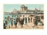 Vintage Atlantic City Beach Scene, New Jersey Print