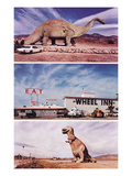 Highway Attractions, Dinosaurs, Retro Lámina