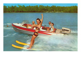 Waterskiing on the Lake, Retro Posters