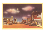 Moon over Hay Street, Fayetteville, North Carolina Poster