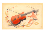 Violin Being Played by Angel Poster