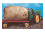 Toy Tractor Hauling Giant Potato Kunstdrucke