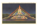 Illuminated Fountain, Belle Isle, Detroit, Michigan Prints
