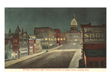 Night, Michigan Avenue, Lansing, Michigan Posters
