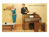 Fun at the Pianola Dealership Affiches